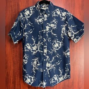 Blue floral button up